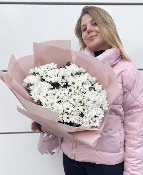 Букет хризантем "Поле Ромашок" (25шт)